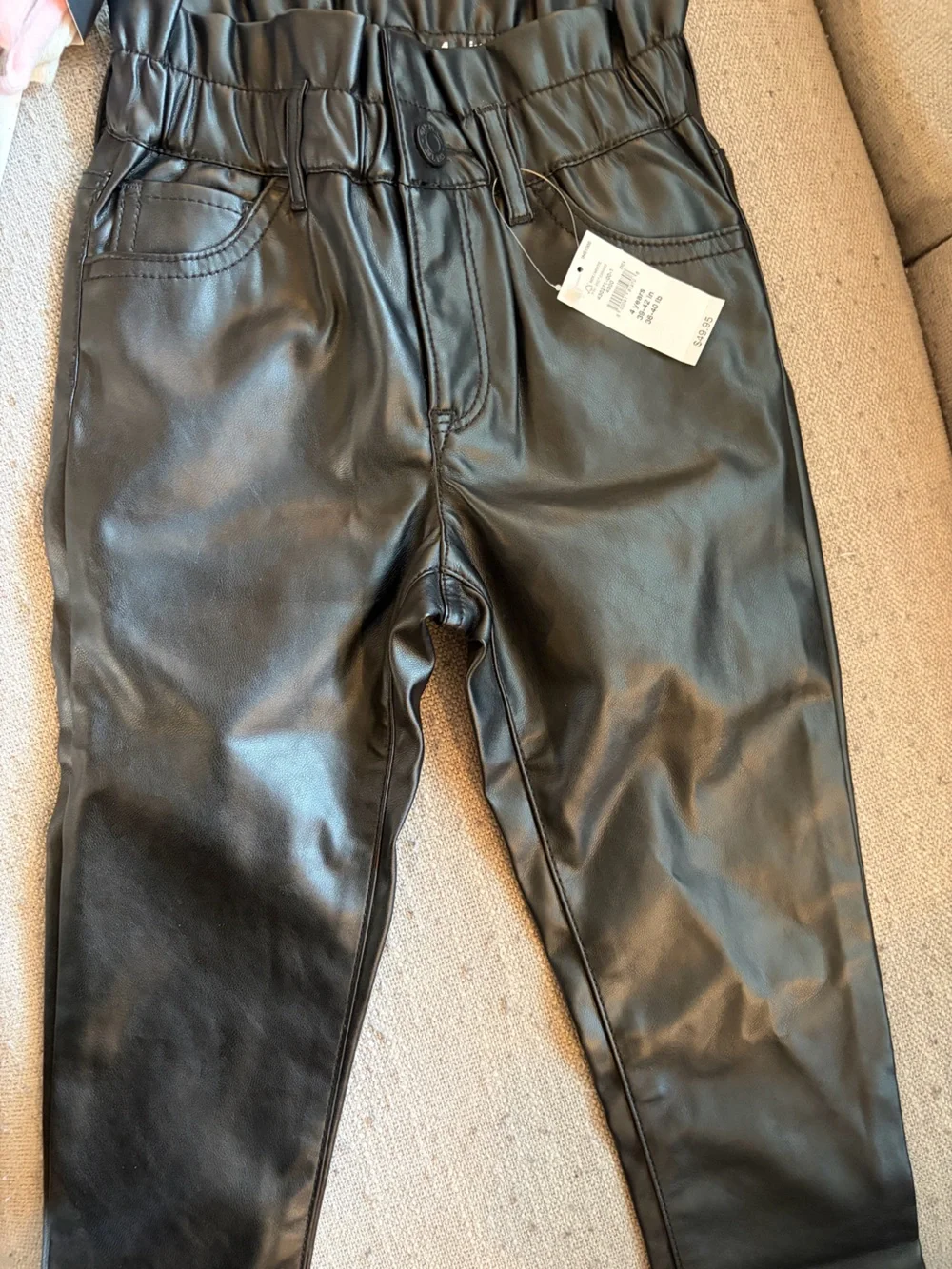 NWT- GAP Black Faux Leather Pants size 4T